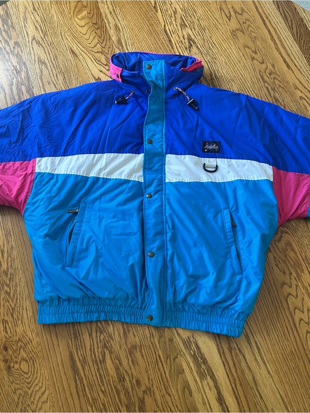 Colorblock Ski Jacket in Blue, Light Blue & Pink